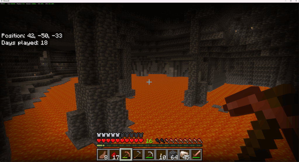 Lava pools under Base