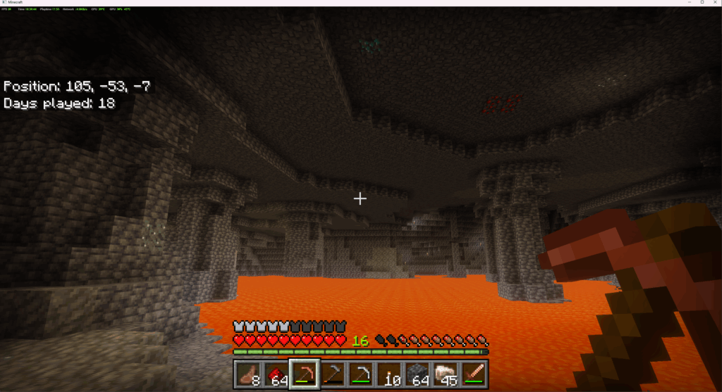 Diamond Block In Roof Over Lava